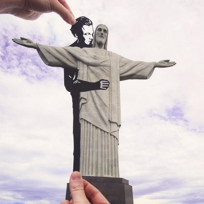 rich mccor paper cutout art dicaprio jesus