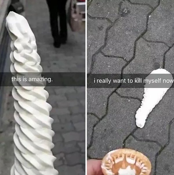 snapchat fails ice cream fall