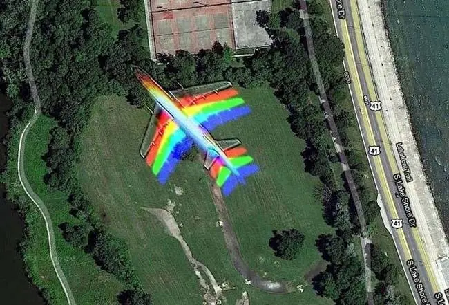 strange things google maps multicolor plane