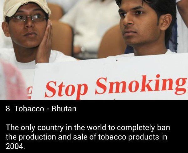tobaccoa banned butan
