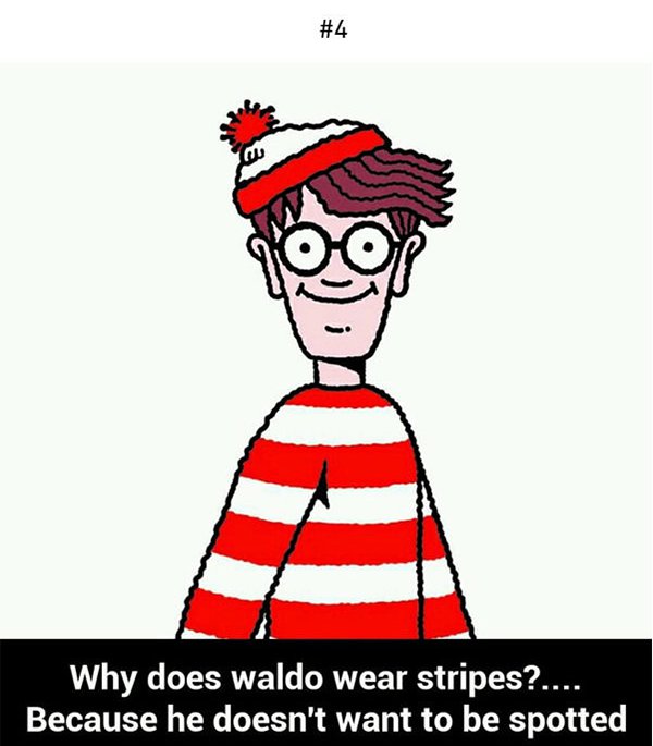 why does waldo wear stripes