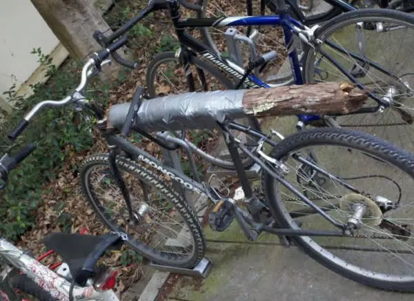 bicycle seat made from thick stick