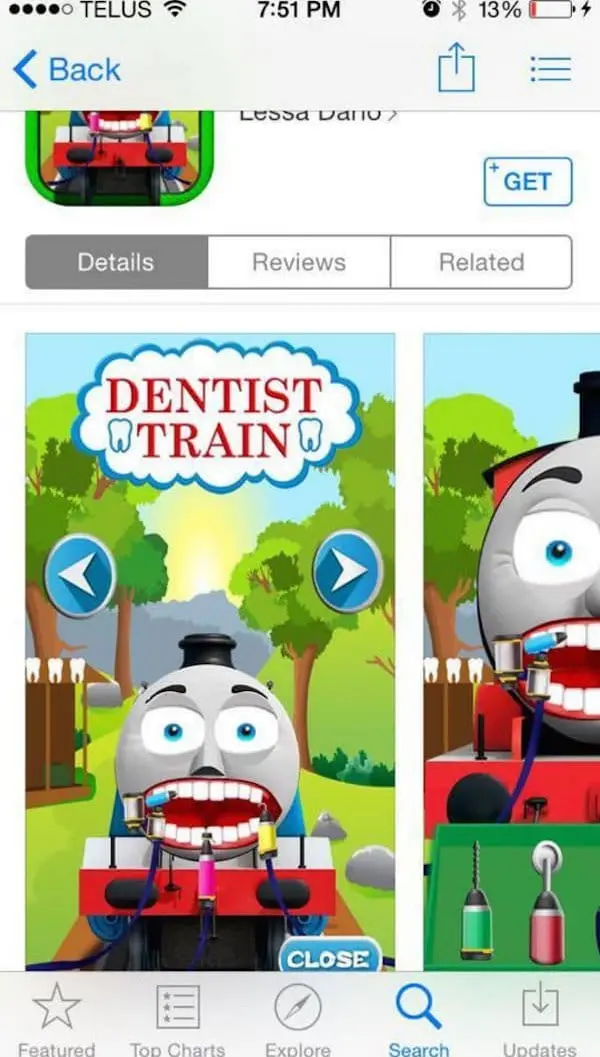 dentist train thomas the tank engine knock off