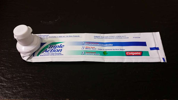 empty toothpaste tube
