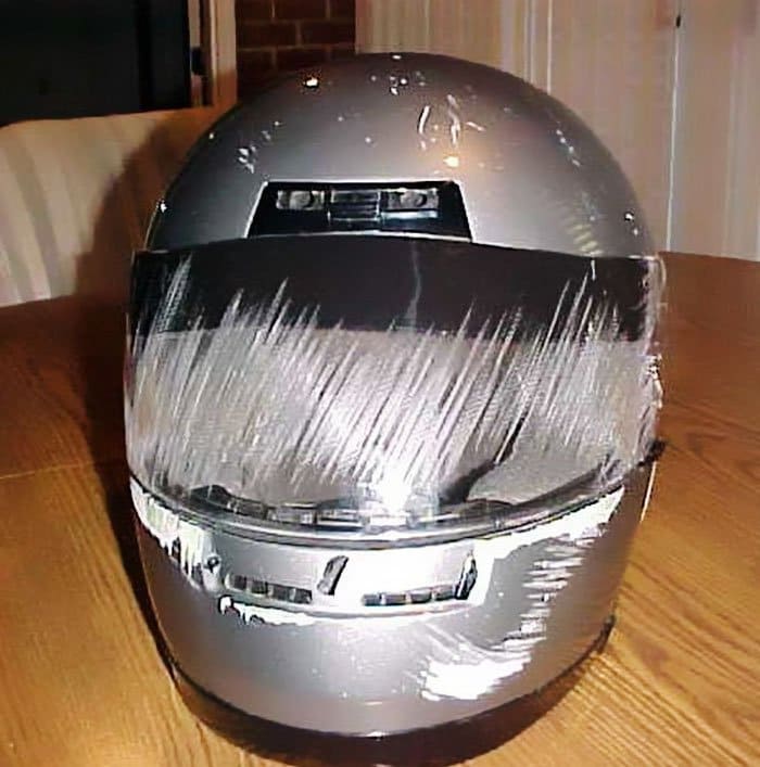 full faced helmet damaged