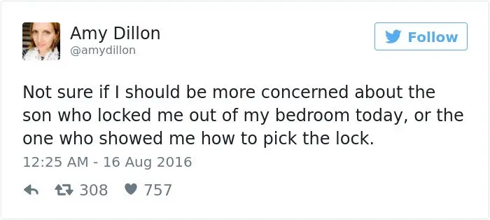 funny kid tweets locked out of bedroom