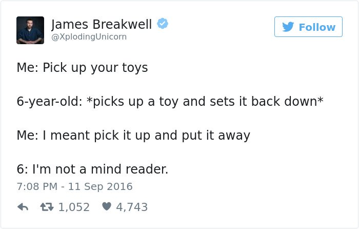 funny kid tweets pick up your toys