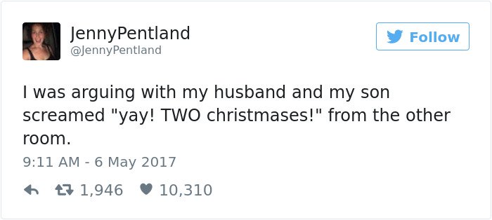 funny kid tweets two christmases