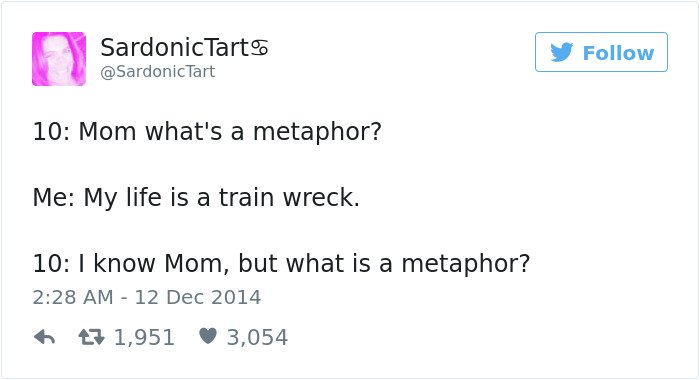 funny kid tweets what is a metaphor