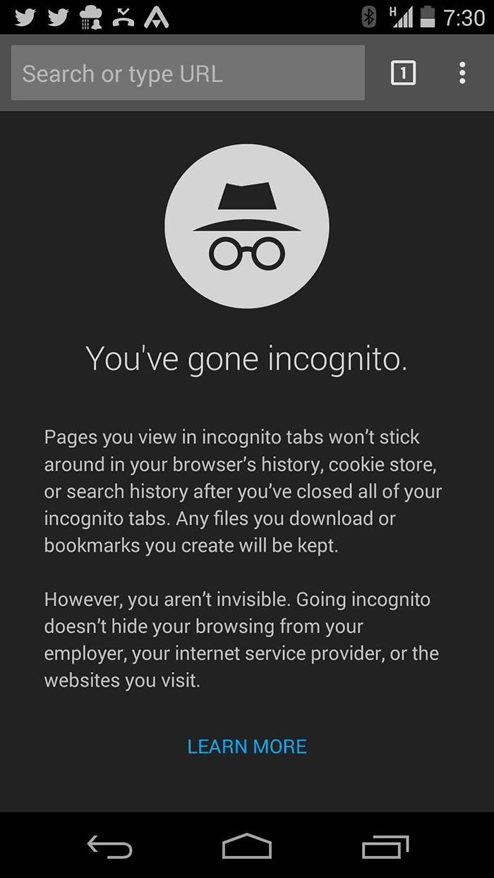 incognito mode