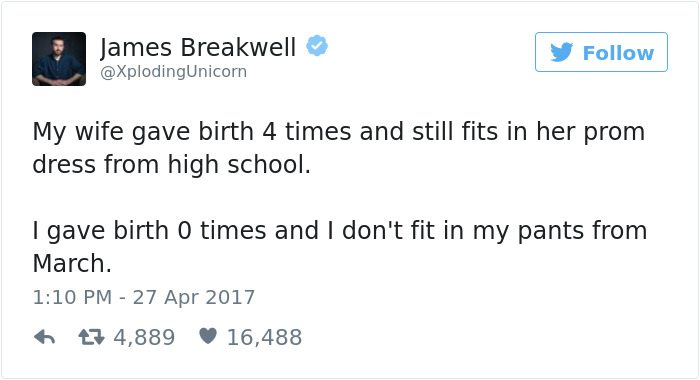 james breakwell tweets wife gave birth 4 times