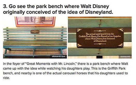 park bench walt disney