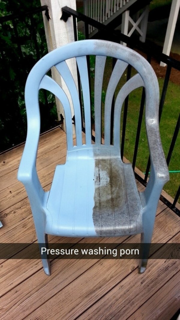 pressure washed chair