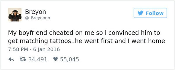 revenge stories boyfriend cheat matching tattoos