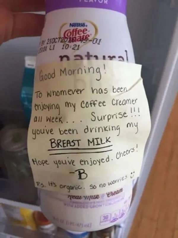 revenge stories breast milk coffee creamer