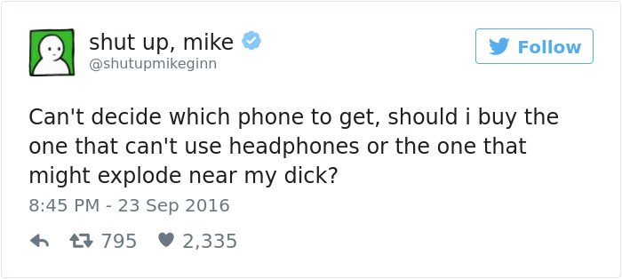 shut up mike tweet cant decide which phone