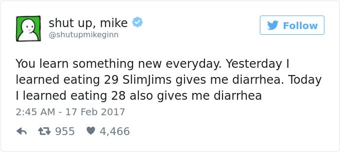 shut up mike tweet eating slimjims