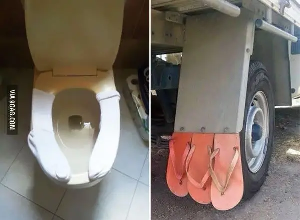 toilet seat with socks on