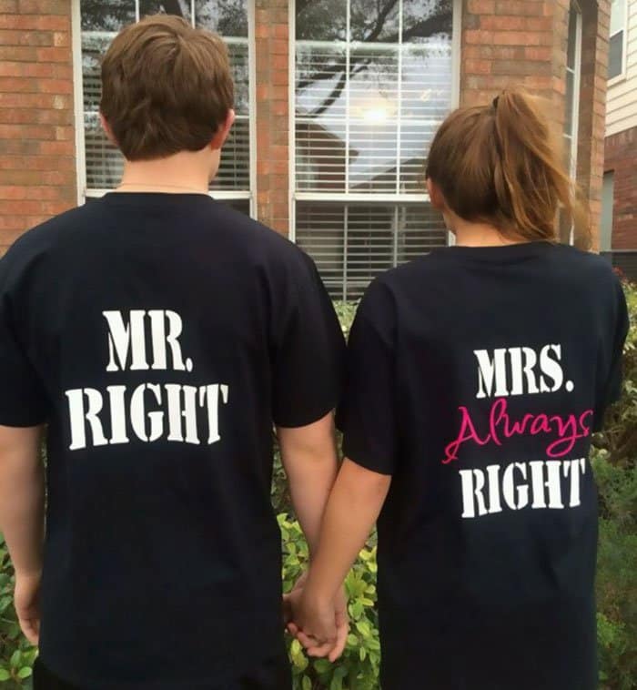 Awesome T-Shirt Pairs mr right mrs always right