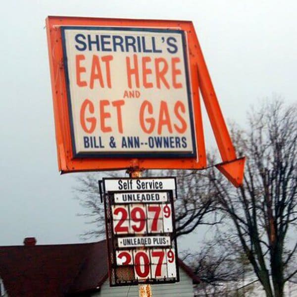 Bar And Restaurant Fails eat here and get gas