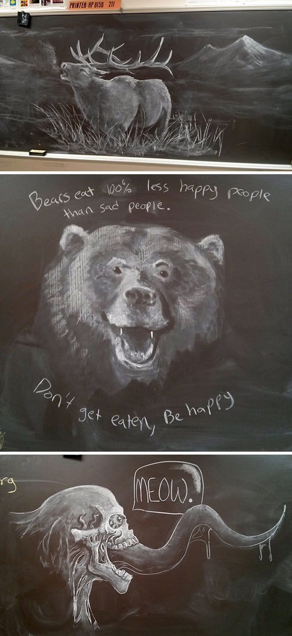 Best Teachers chalk board drawings