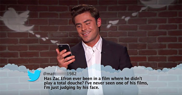 Brutal Tweets About Celebrities zac efron