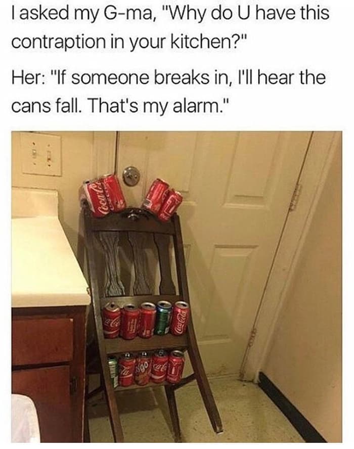 Clever People cans on chair alarm