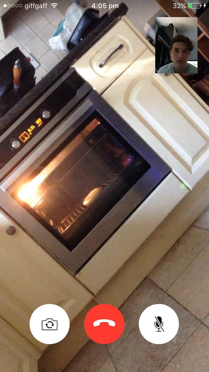 Clever People facetiming oven