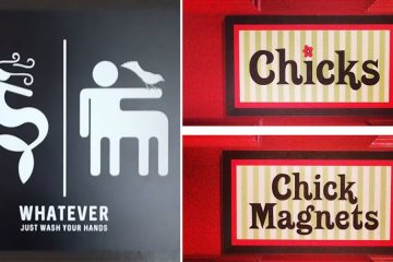 Coolest bathroom signs