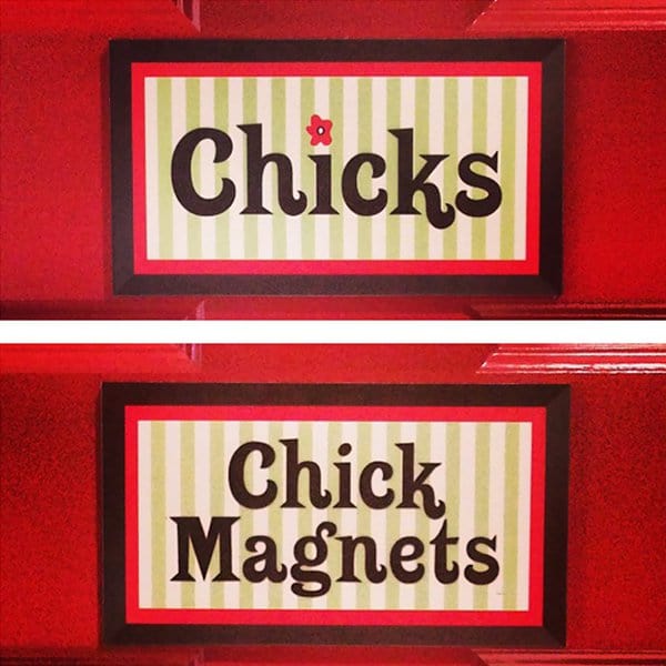 Creative Bathroom Signs chicks chick magnetts