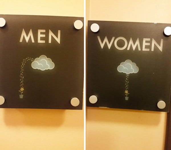 Creative Bathroom Signs clouds