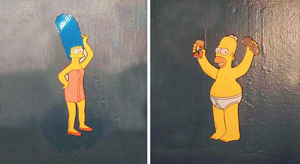 Creative Bathroom Signs marge vs homer