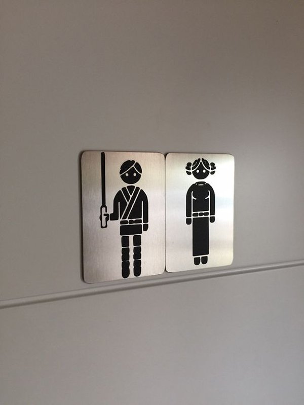 Creative Bathroom Signs star wars