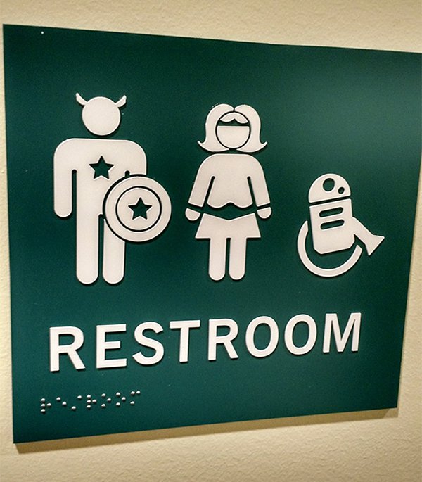 Creative Bathroom Signs super heroes