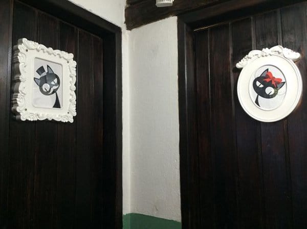 Creative Bathroom Signs tomcat and kitty