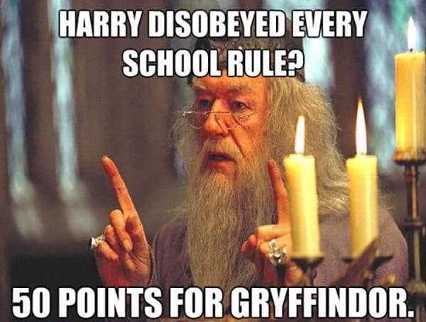 Dumbledore Memes disobeyed rules points to gryffindor