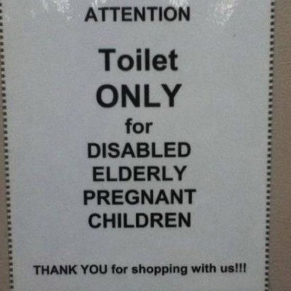 Funny Design Fails toilet only grammar fail
