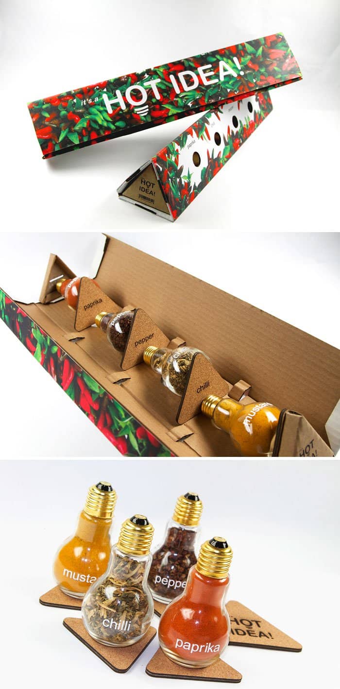 Genius Food Packaging Designs lightbulb spices