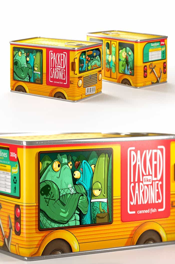 Genius Food Packaging Designs packed like sardines