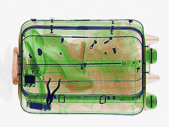 Items Confiscated By Border Security suitcase xray