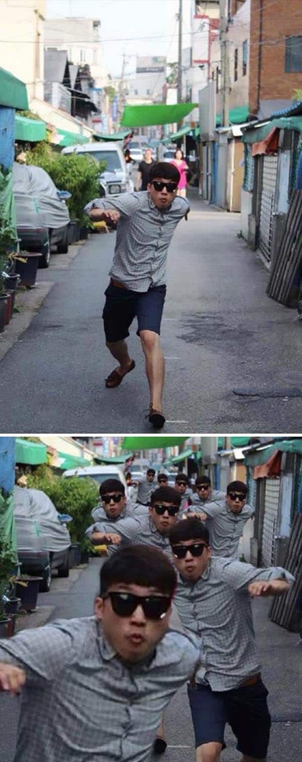 Korean Photoshop Masters group of scary people chasing me