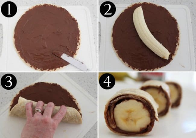 New Ways To Eat Your Favorite Snacks banana and chocolate roll