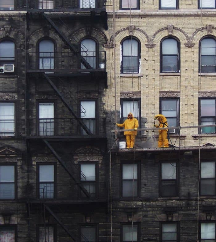 Pictures That Prove Time Changes Everything building being cleaned