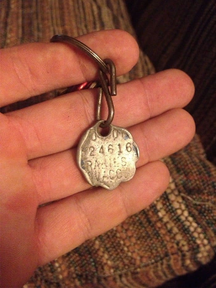 Pictures That Prove Time Changes Everything dog tag worn after 13 years