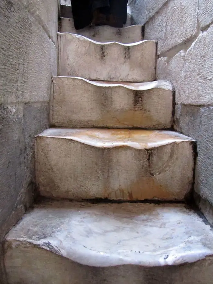 Pictures That Prove Time Changes Everything worn marble steps tower of pisa