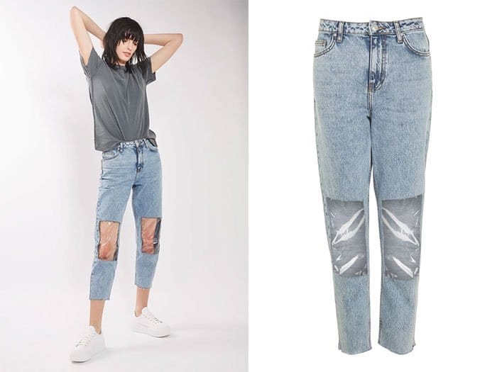 Ridiculous Clothing Items clear panel mom jeans