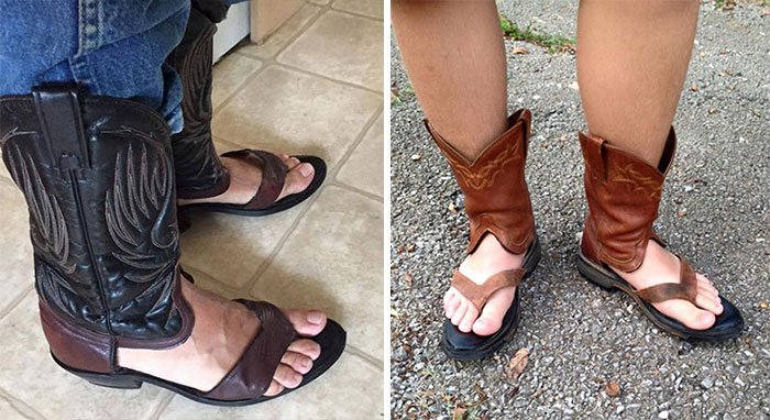 Ridiculous Clothing Items cowboy boot sandals