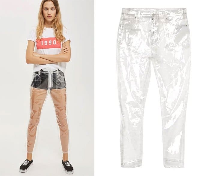Ridiculous Clothing Items see through plastic jeans