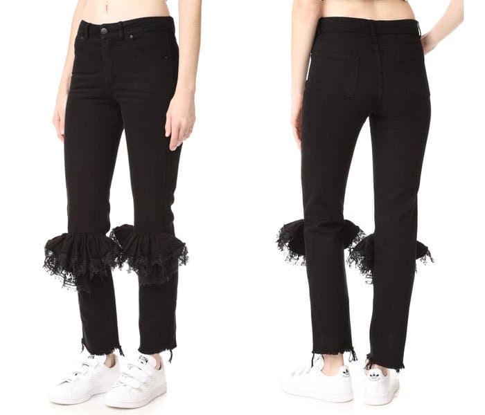 Ridiculous Clothing Items skinny jeans with frills