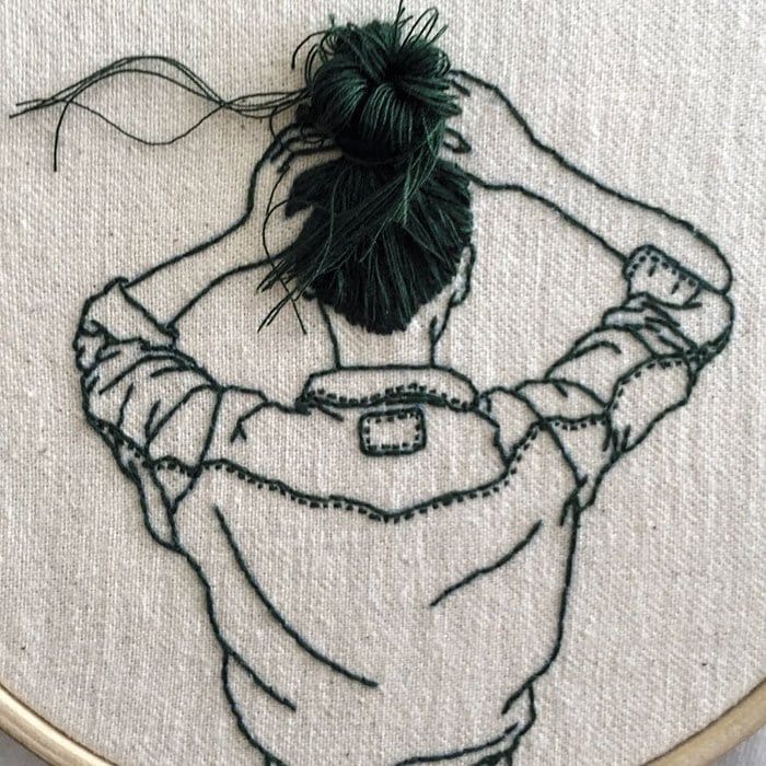 Sheena Liam 3D Embroidery hair in bun